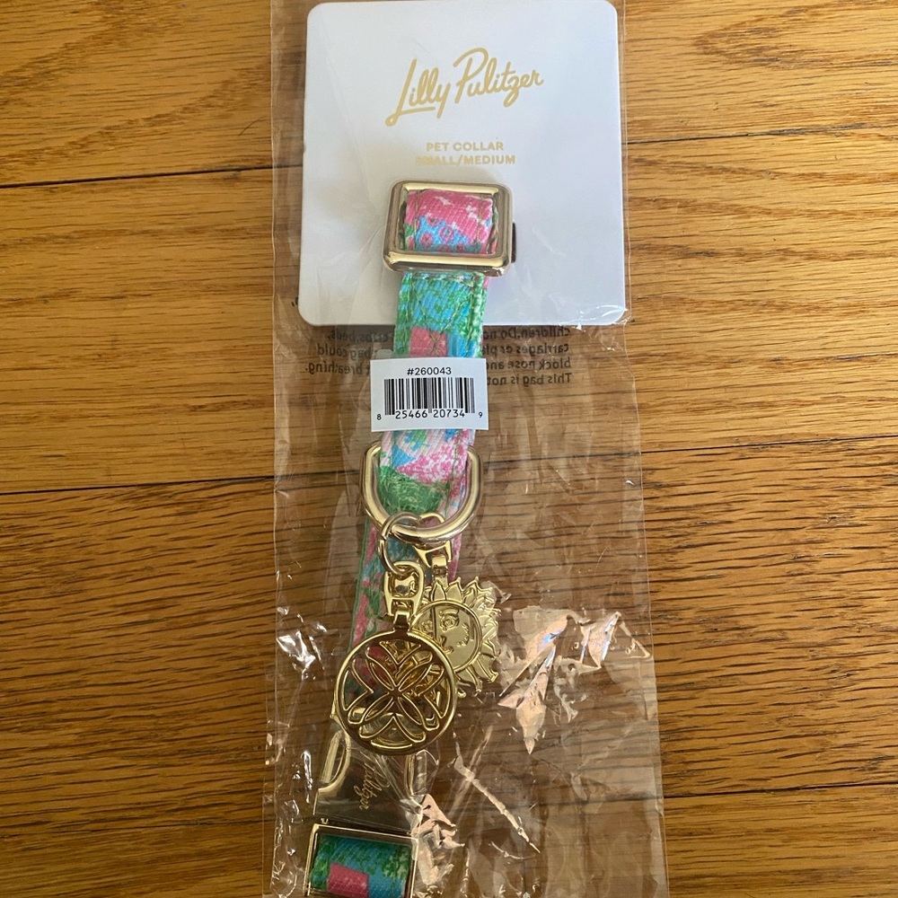Lilly Pulitzer Pink & Green Floral Pet Collar - OS - Picture 2 of 4